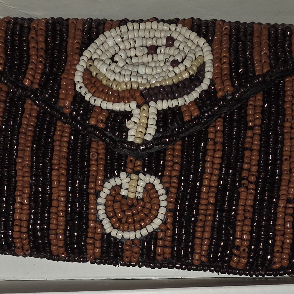 Rachel Zoe Beaded Clutch Set - Brown and Cream - Picture 3 of 4